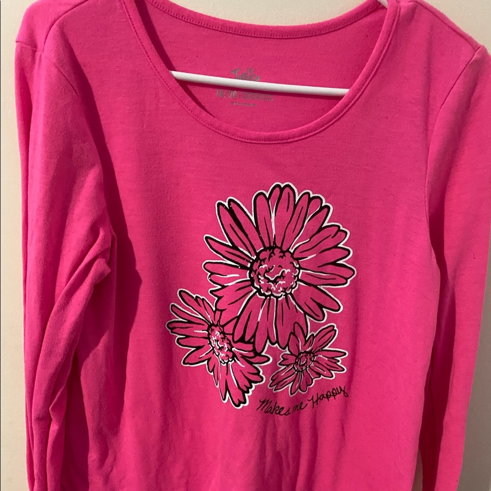 Pink Justice flowers print shirt